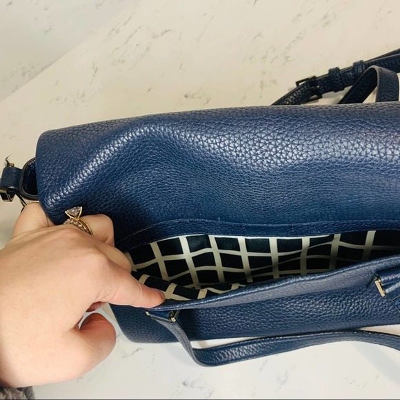 Kate Spade Holden Street Leslie Bag Navy Galaxy Sand + Tellie Bifold Wallet - Picture 6 of 11